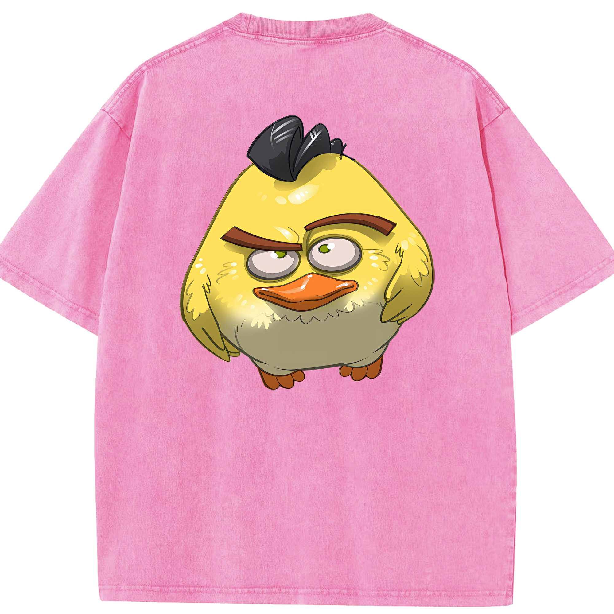 （画像用） Angry Birds アングリーバード 綿100% ヴィンテージ風 半袖Tシャツ（背面プリント）